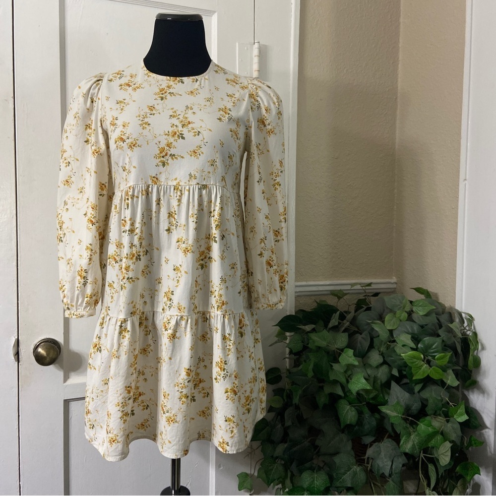 Reformation Beckett Babydoll Long Sleeve Flowy Floral Dress - Picture 7 of 12
